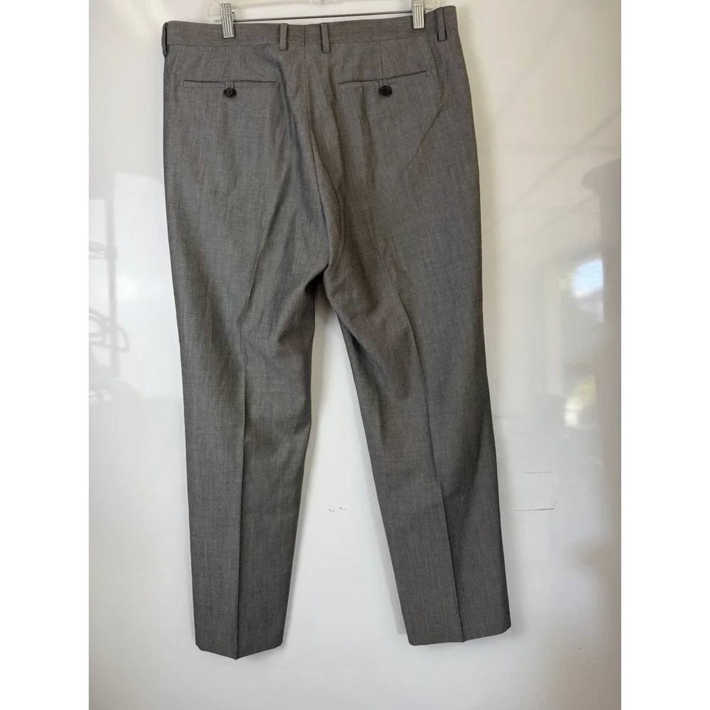 Banana Republic Tailored Slim Fit Trousers Mens 36x32 Gray Italian Fab 100% Wool